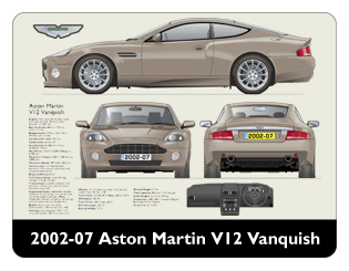 Aston Martin V12 Vanquish 2002-07 Mouse Mat